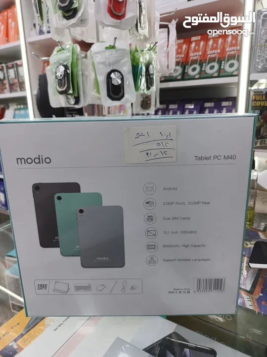 تابلت جديد بالكرتونه modio m40  كفاله سنه كامله  512gb12ram