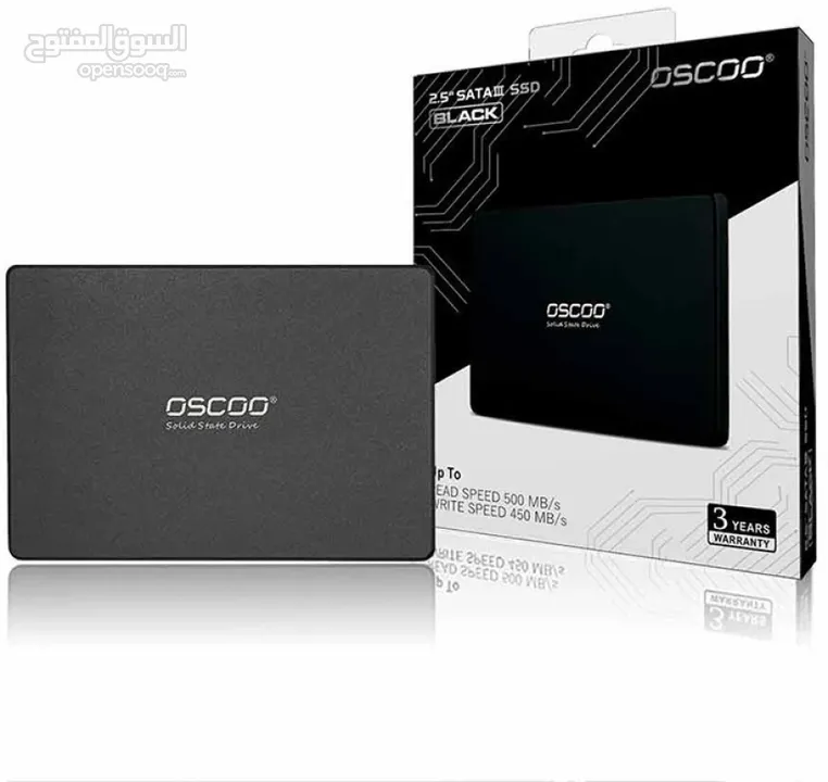 هارد دسك داخلي سريع 256GB OSCOO BLACK EDITION 3D NAND 20X SPEED DESKTOP - LAPTOP GAMING SSD 2.5 INCH