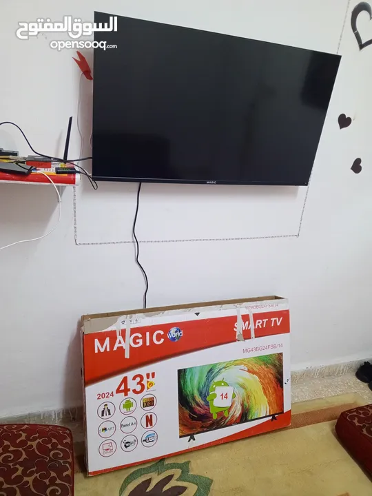 شاشه ماجيك اسمارت صلاة النبي وكاله 43 بوصه ولا خشط مع اغراضه