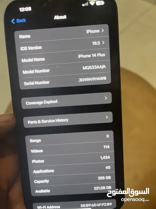 Iphone 14 plus 256  battry 79%  345