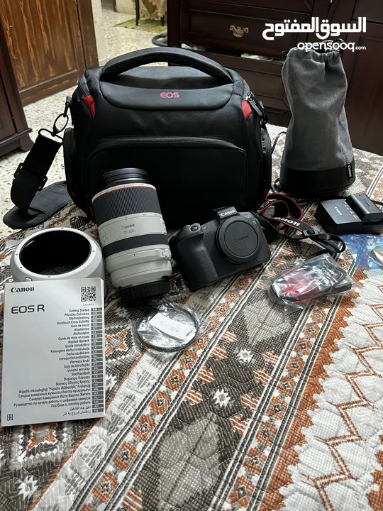 Canon EOS R كاميرا RF 70-200 عدسه  استخدام اسبوعين شبه جديد سعر لقطه ناااار