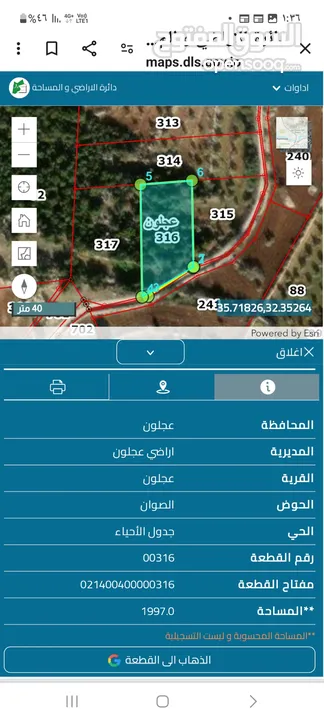 دونمين ونصف زيتون للبيع في عجلون قرب التلفريك