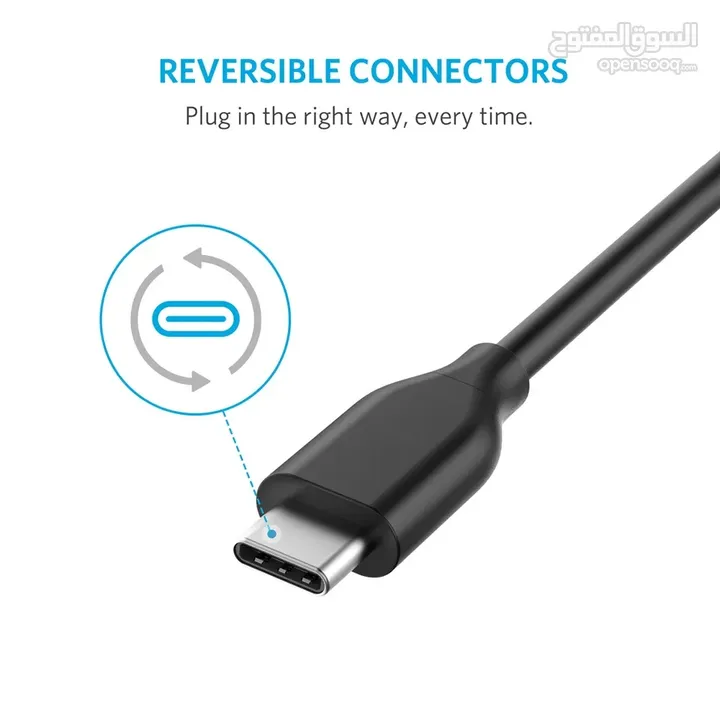 كيبل شاحن للآيفون من شركة أنكر بطول 1.8 متر يدعم الشحن السريع type-c to lightnin