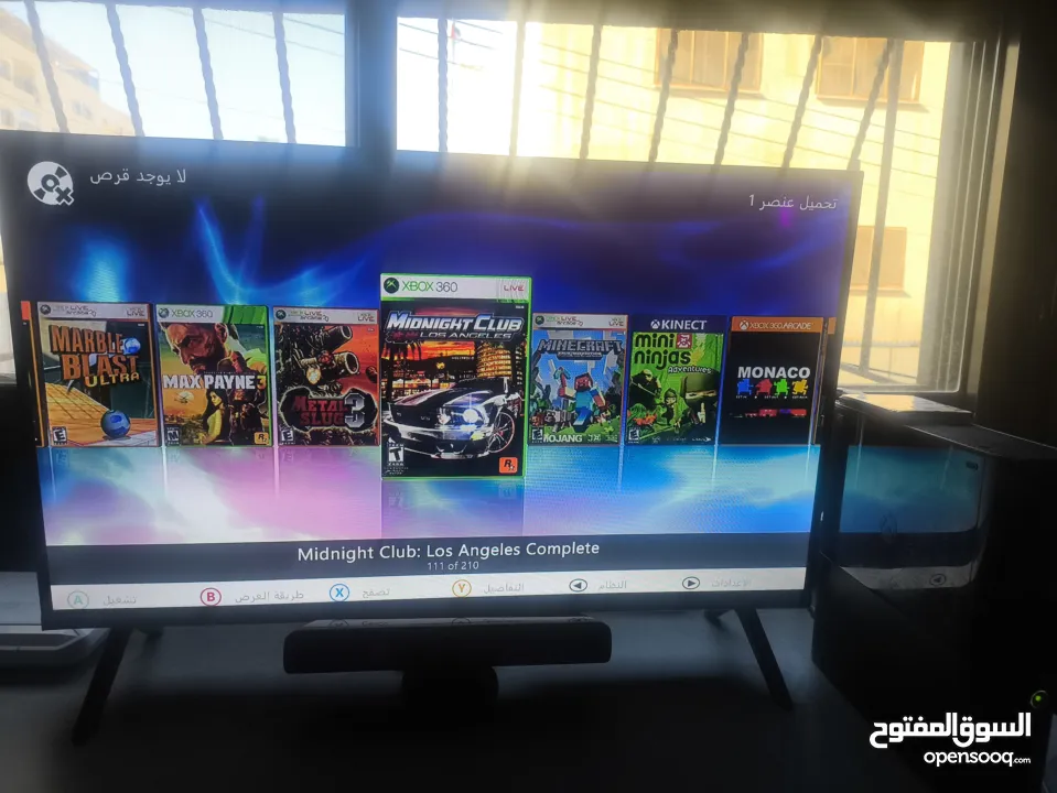 xbox360 مجدد مهكر مع ايد و250 لعبة من افضل الالعاب وكونيكت السعر 550 شيكل غير قابل للتنزيل
