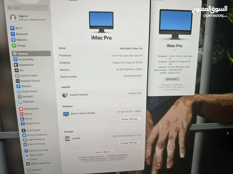 iMac Pro 2017 Xeon 27” 5k 10C/64GB/1Tb ssd 16Gb graphics
