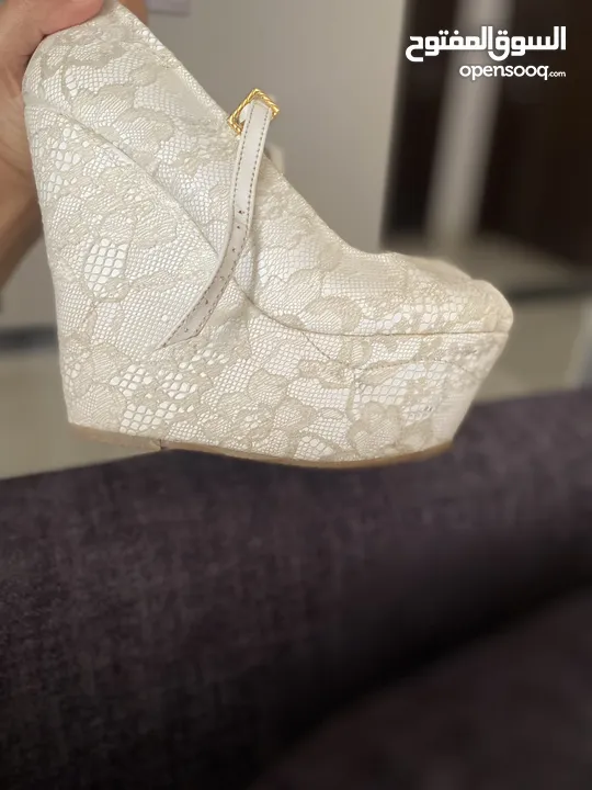 حذاء عروس مع كعب 15 سم روكي مريح جدًا  Wedding shoes size 37 with a rocky 15 cm heels
