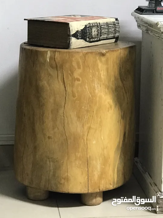 Live edge solid wood stool