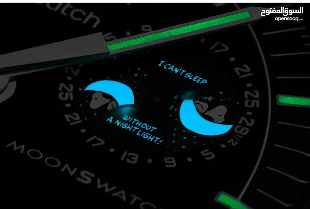 Rare MoonSwatch Swatch X Omega Dark Snoopy Moonphase اوميجا سواتش سنوبي، متوفر قطعة واحدة