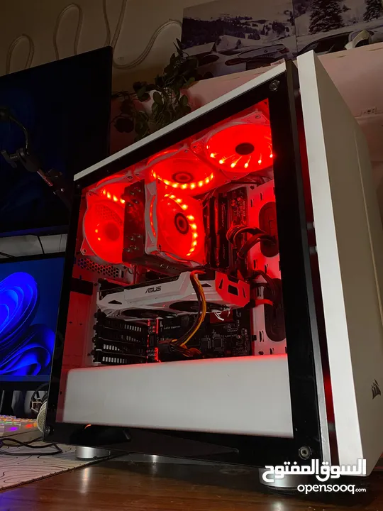 كمبيوتر ألعاب مكتبي – i5 / كرت GTX1060 6GB / رام 16GB / تخزين SSD+HDD / كيس CORSAIR RGB