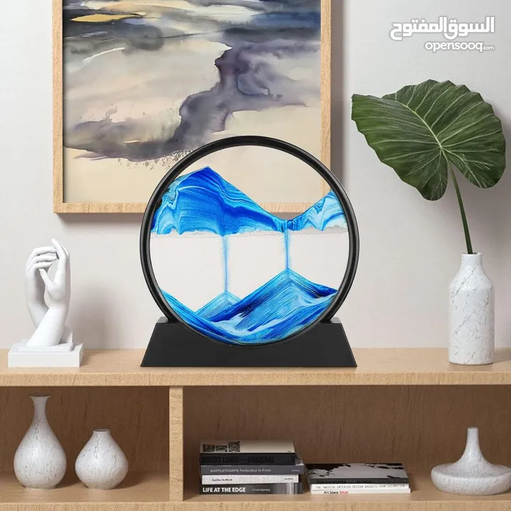 ساعة رملية مائية ثلاثية الأبعاد (3D) مصنوعة يدويًا بدقة وإتقان، لتمنحك مناظر طبيعية
