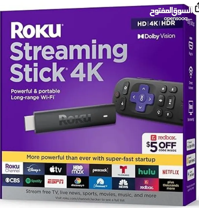 عرض لا يُفوت! جهاز Roku Streaming Stick 4K + أقوى الاشتراكات بسعر