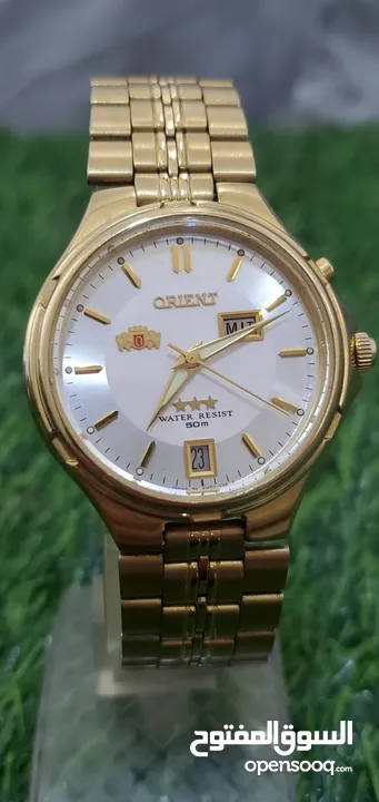 Vintage Orient Japan made double calendar Automatic 21 jewel watch for Men Preowned