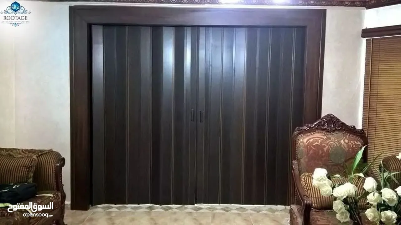 ابواب اوكورديون جديد وعرض خاص  من مطابخ فجر الامل للامنيوم
