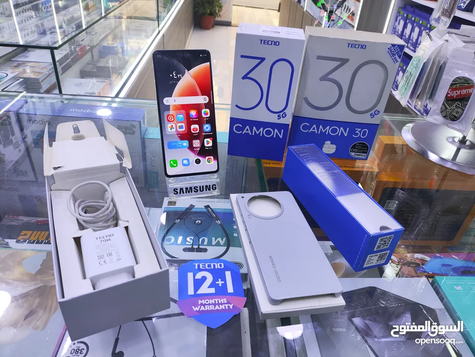 حبه عن الجديده CAMON 30 5G جيجا 512 رام 24 معه كامل اغراضو وسماعه الاصلية متوفر توصيل