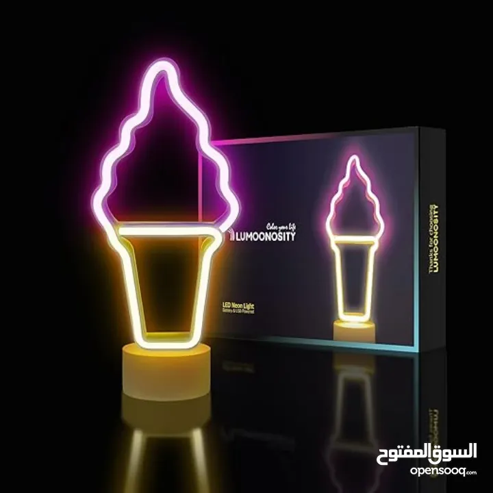 Ice Cream Neon Sign Lights for Bedroom Decorations Battery/USB