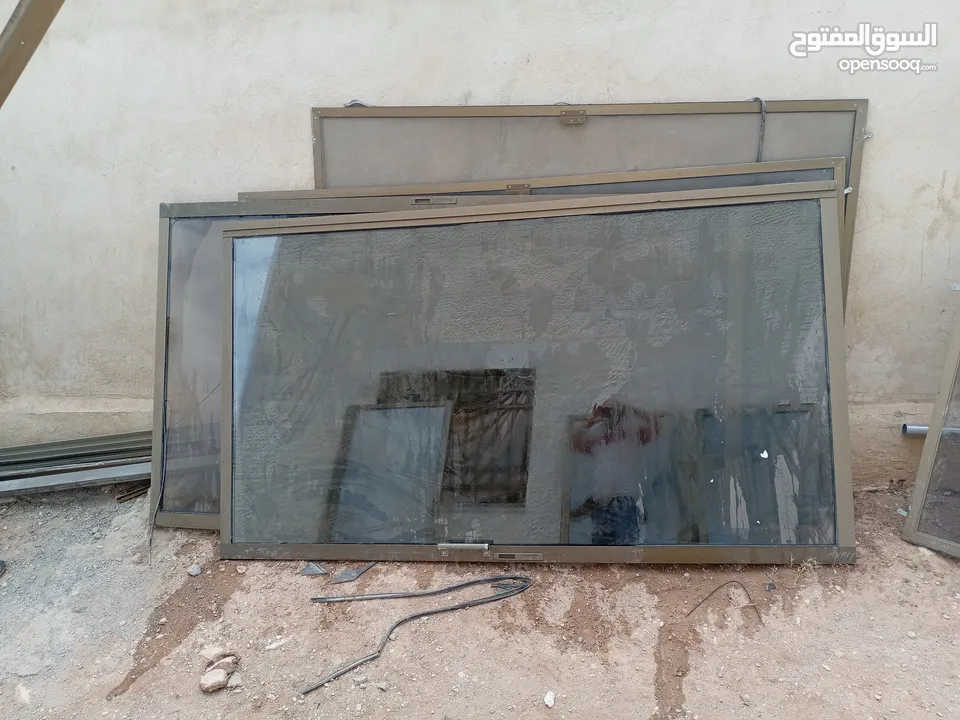 ، شبابيك المنيوم دبل مع ابواب المنيوم دبل