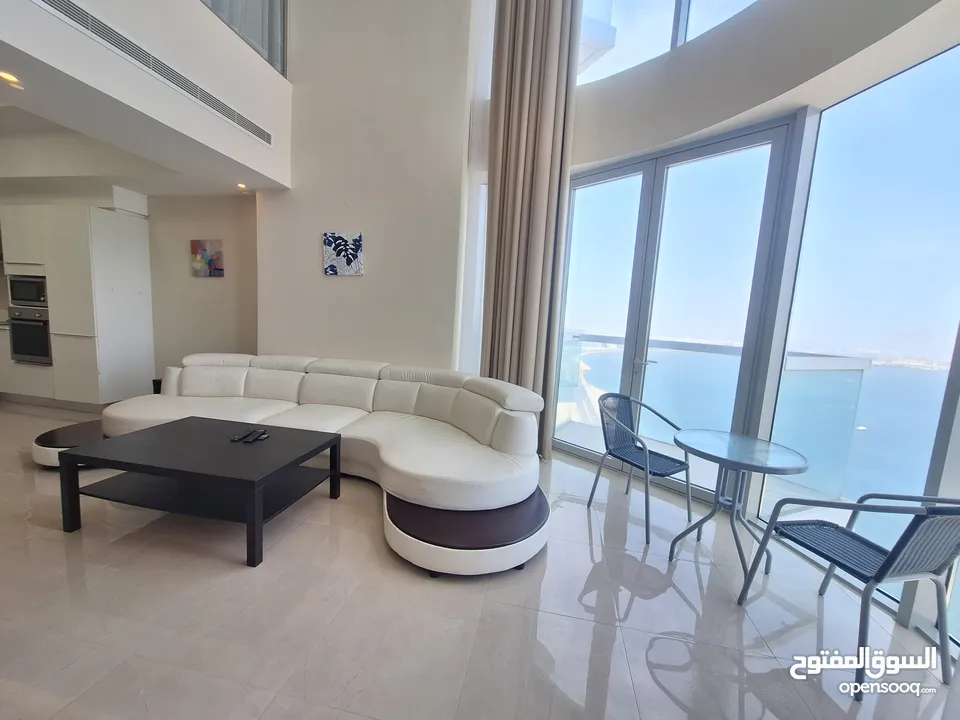 Duplex 1 Bhk Flat  Sea View  Ultra-Modern  Balcony  Wifi & Hk Services  In New juffair