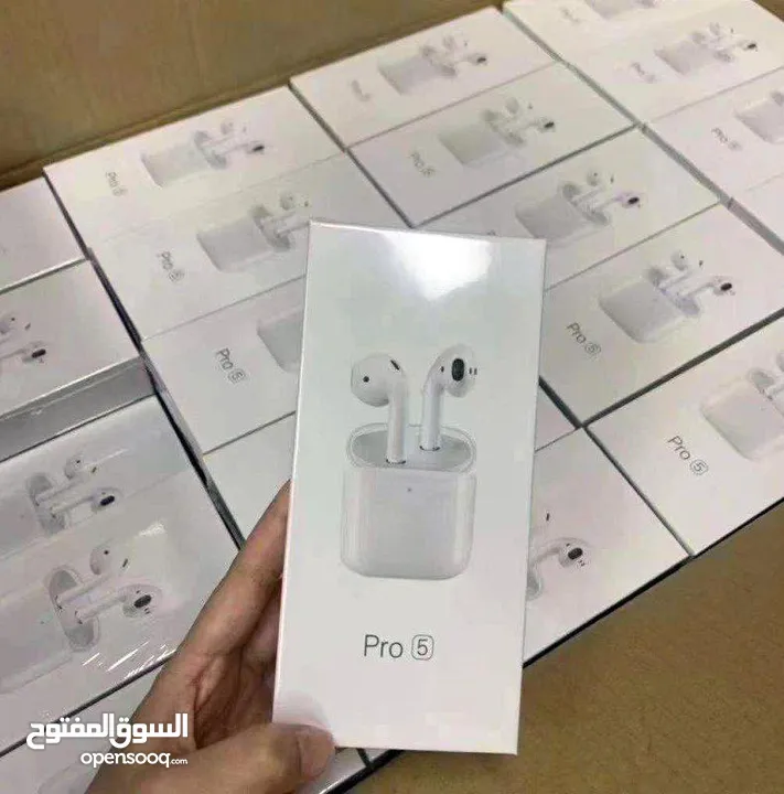 سماعة Apple airbuds pro 5  بلوتوث ...متوفرة باللون الأبيض فقط .. مكفولة