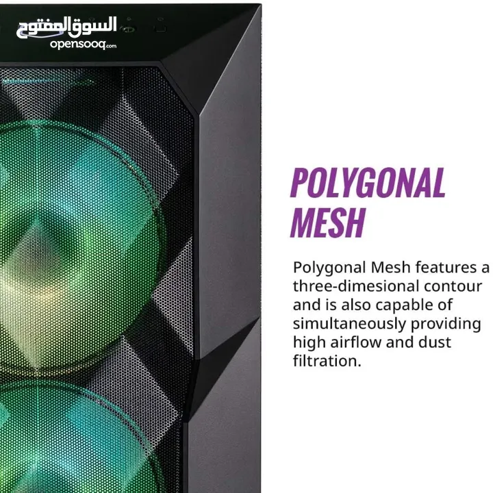 كيس جيمنج كولر ماستر 3 مراوح ار جي بي ملون - COOLER MASTER TD500 MESH V2 - 3X ARGB FANS GAMING CASE
