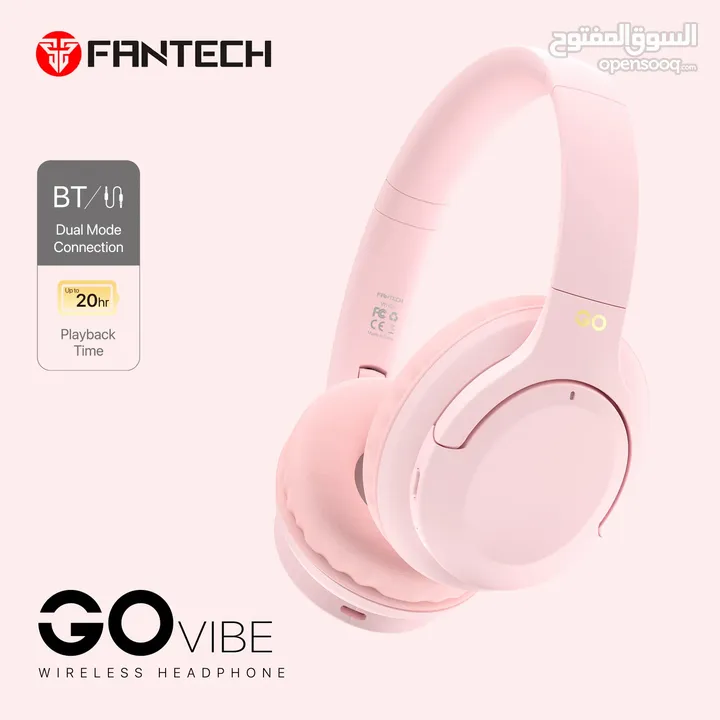 Fantech Go Vibe WH05 Wireless Headphone سماعات رأس صوت محيطي