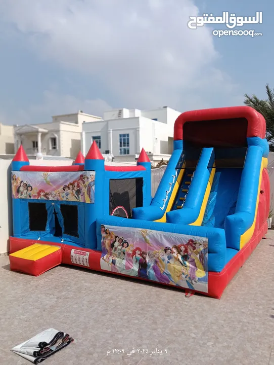 نطاطيات العاب اطفال في قطر  زحلاقية مع ارتفاع 8 متر  نطاطيات مع زحلاقيه ارتفاع 10 متر بركة السباحة