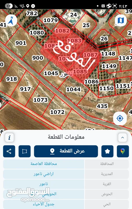 قطعة أرض في ناعور الحويطي الحويطي للبيع