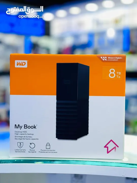 WD my book desktop HDD high capacity backup 8tb password protection