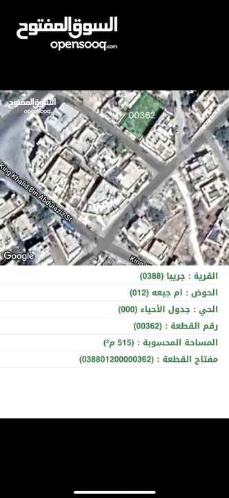 ارض للبيع جريبا حوض ام جيعة قريبة من لين ستور تبعد 200 م عن شارع جريبا الرئيسي ‘
