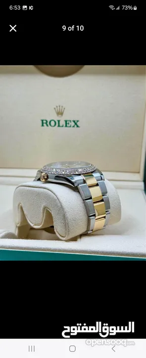 Rolex DateJust 41MM Watch  Silver Dial  Diamond Bezel  Oyster Band  Smooth Bezel رولكس نادره جدا