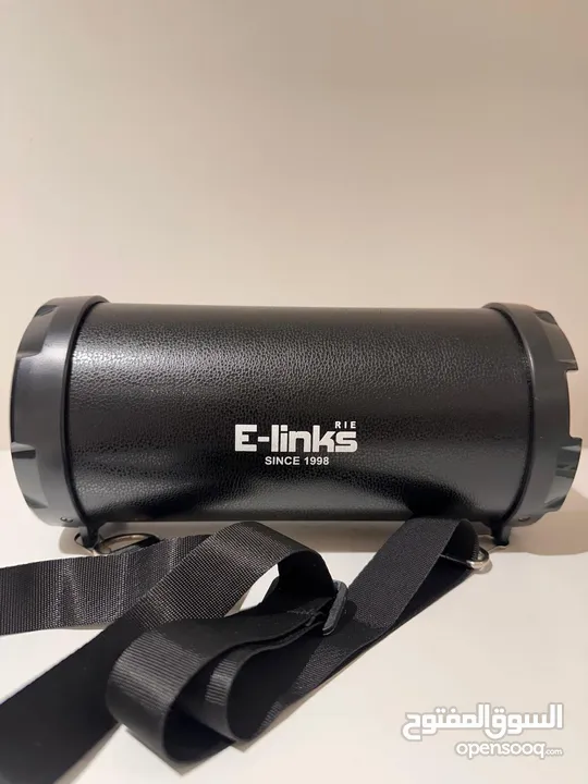 Black E-Links Speakers With A Strap Big Size سبيكرات إي لينك اسود مع حزام