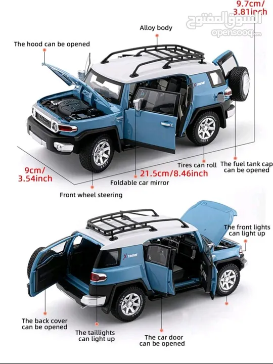 مجسم سياره اف جي FJ تويوتا مقاس 1/24  متوفر حبه واحده فقط ب 50 دولار لون ابيض