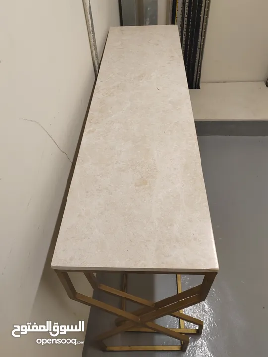 2 Marble table and cabinet and bed