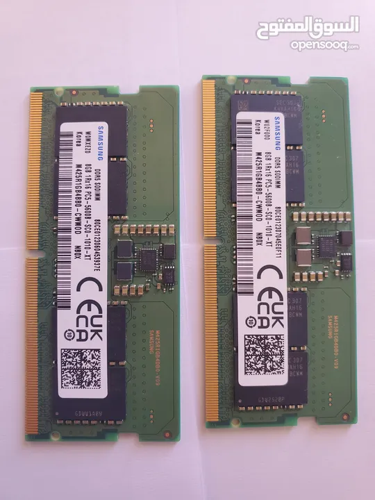 رام 16GB قطعتين كل قطعه 8GB فئة DDR5 نوع Samsung سرعة 5600MHz