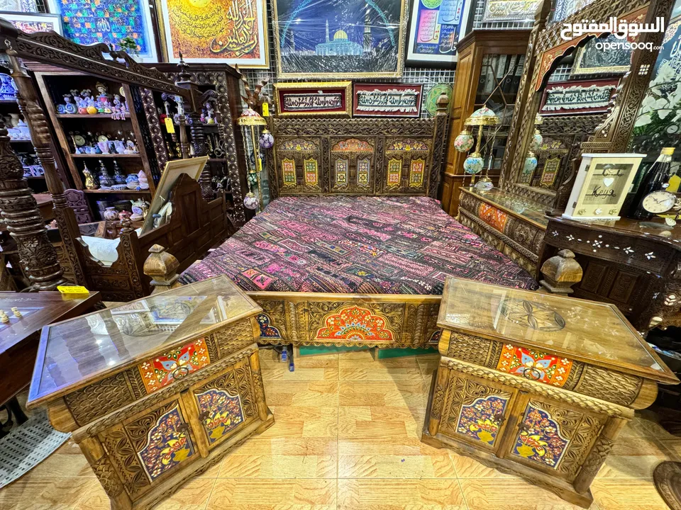 Afghan Tribal Bed with Bed sides, Dressing table  & Mirror