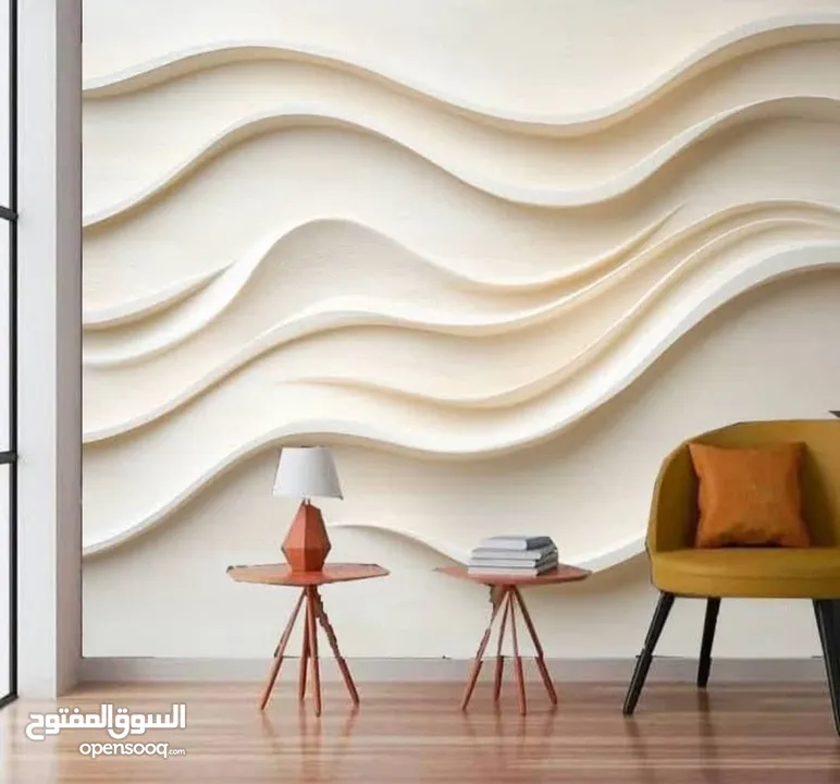 ورق حائط ثلاثي الأبعاد نسيج الماني بأشكال عصريه مميزة مع وجود تصاميم تناسب جميع المواقع  متوفر شحن
