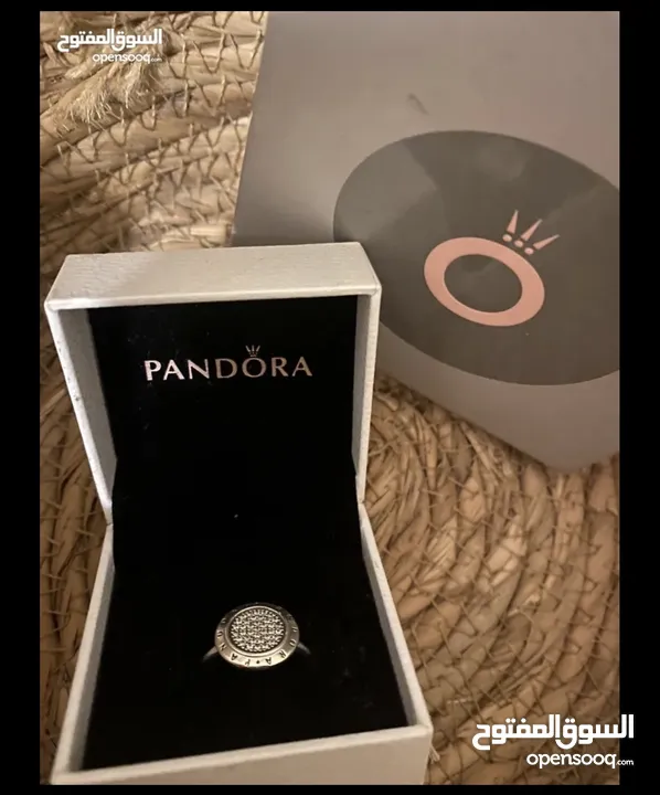 PANDORA Jewelry Logo Cubic Zirconia Ring in SIZE 52 Sterling Silver 925