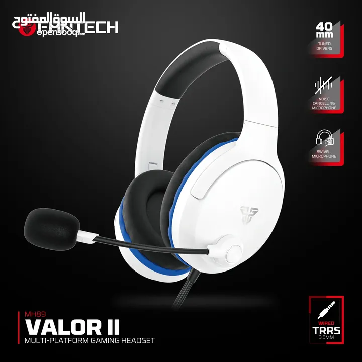 FANTECH MH89 VALOR II Multi-Platform Gaming Headset سماعة فانتيك ابيض واسود