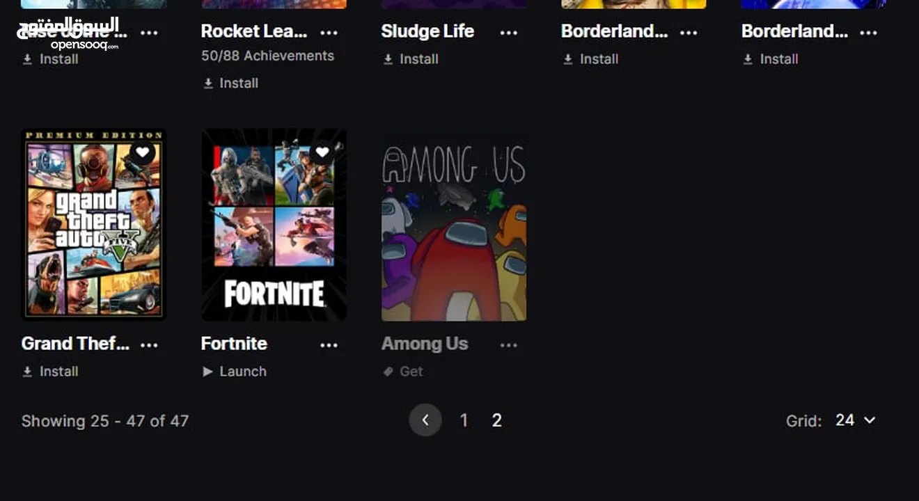 حساب epic games فيه مكتبة العاب ممتازة وحساب فورت وروكت نادرين