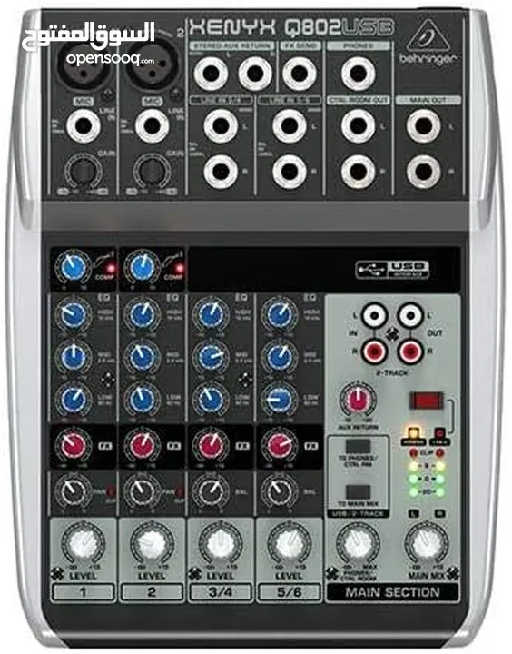 Behringer Q802USB Premium 8-Input Mixer with XENYX Mic Preamps