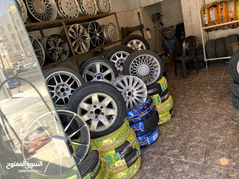 محل اطارات و جنطات كامل للبيع جاهز بداعي السفر