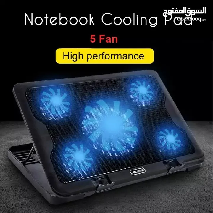 ستاند مروحة تبريد لابتوب خمس  مراوح للجيمنج MISTRAL-5 NOTEBOOK COOLING