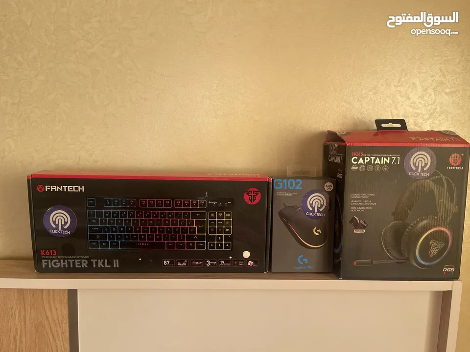 سماعة فانتك اصلية CAPTAIN 7.1  كيبورد فانتك اصليk613  ماوس اصلي G10