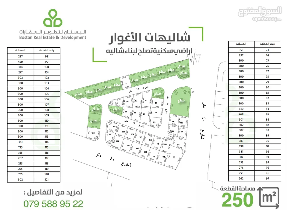 أرض تصلح لشاليه غور الكفرين على شارع ال 40 مباشرة سكن (د) / 250 متر