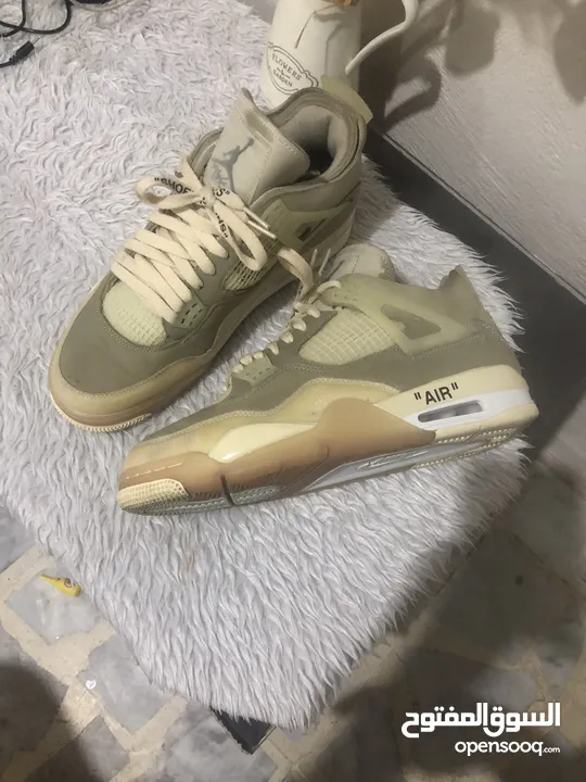 حذاء Nike Air Jordan 4 IV Sail Off White مقاس 11W 9.5M CV9388-100 Retro Virgil OW