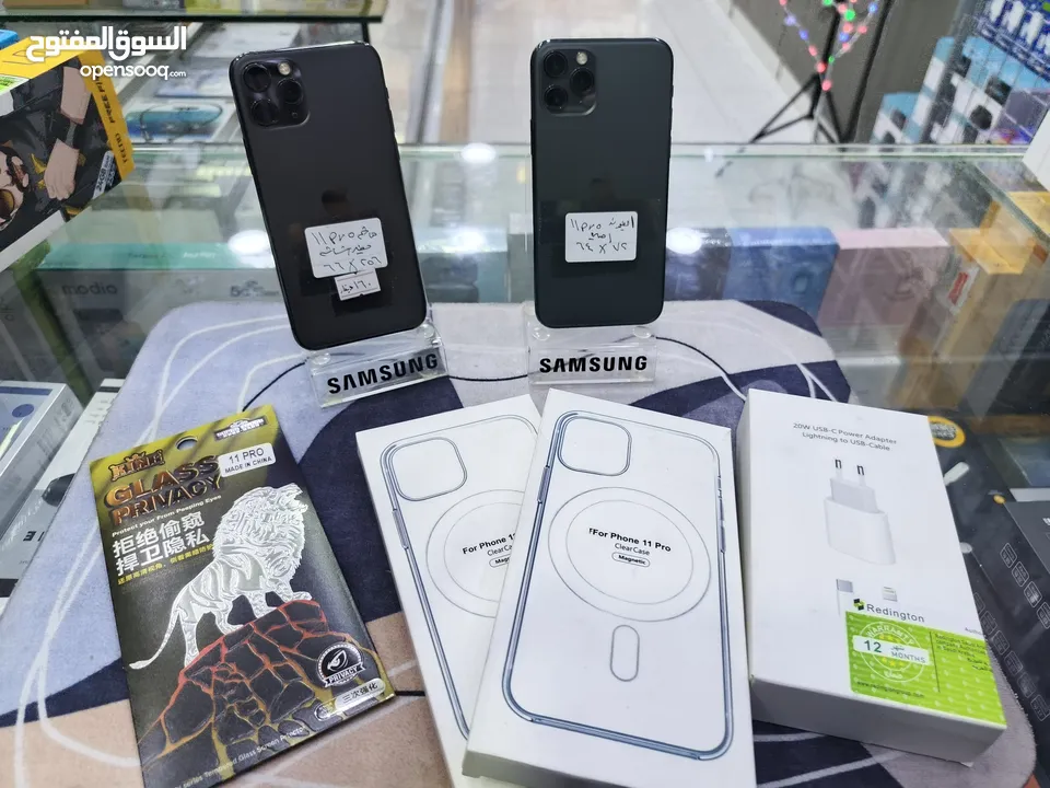 تفاح وصل iphone 11 pro جيجا 256 مغير فقط شاشة اصلية معه بكج هدية متوفر توصيل