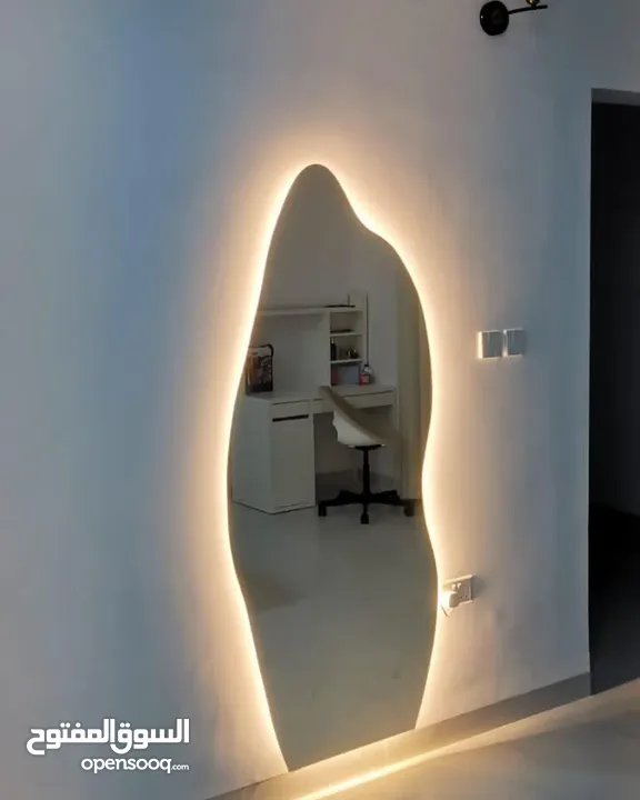 Mirror with LED light and stan