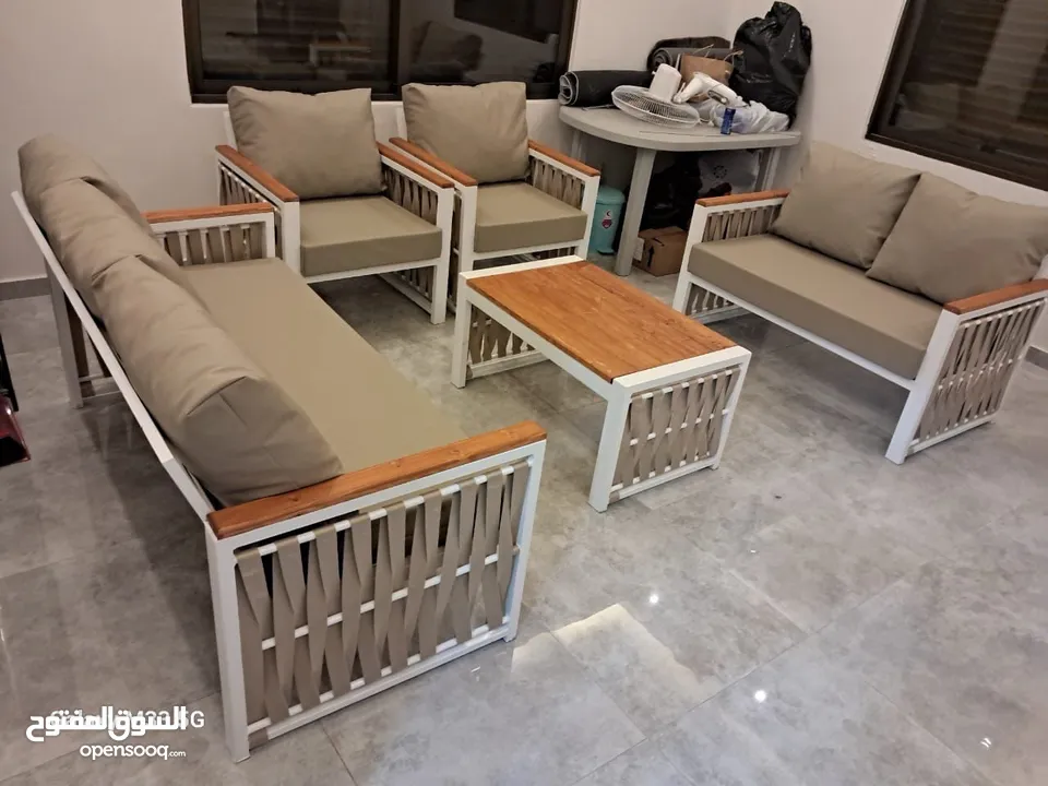 مراجيح ثلاثية وثنائية ورباعية واطقم رتان 5 و7 مقاعد واطقم كنب حديد قوية وعش البلبل حجم جامبو رائعة