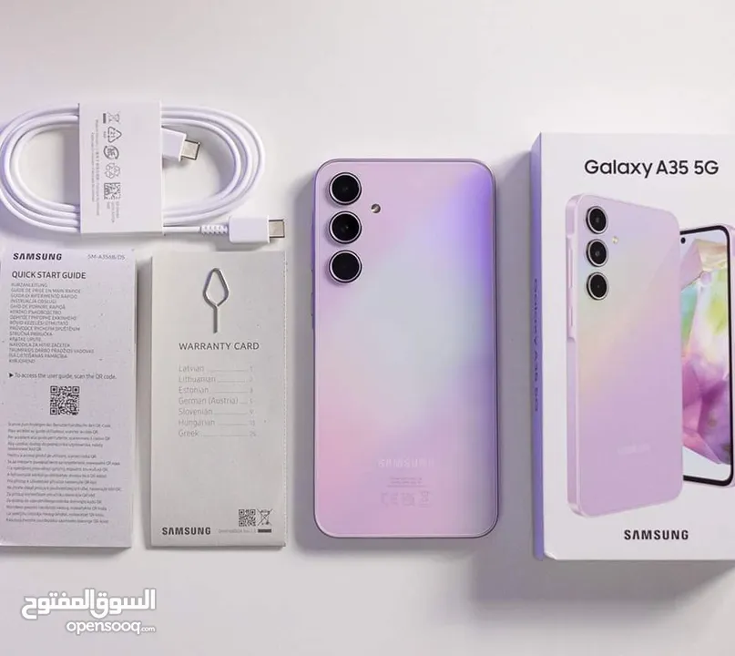 مشغل اخو الجديد Samsung A35 5G رام 16 جيجا  256 أغراضة والكرتونه الأصلية مكفول متوفر توصيل