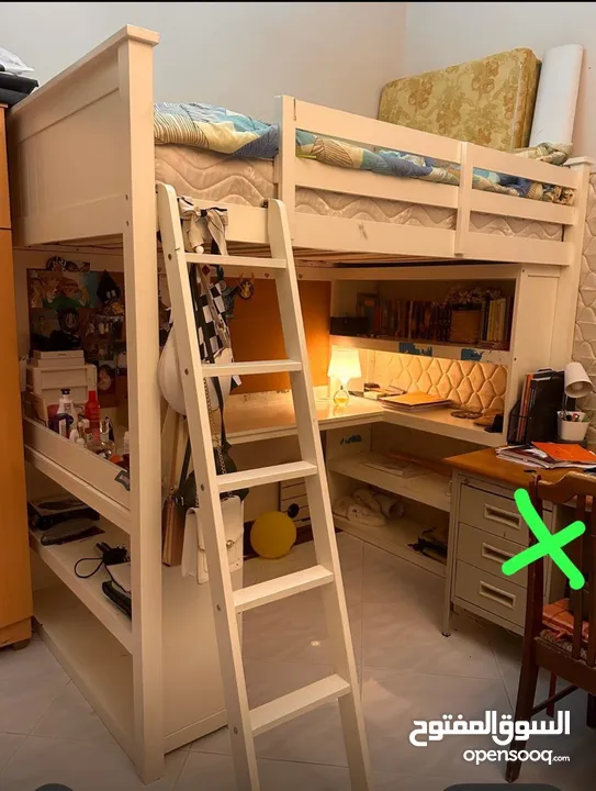 Study table with bed and ladder