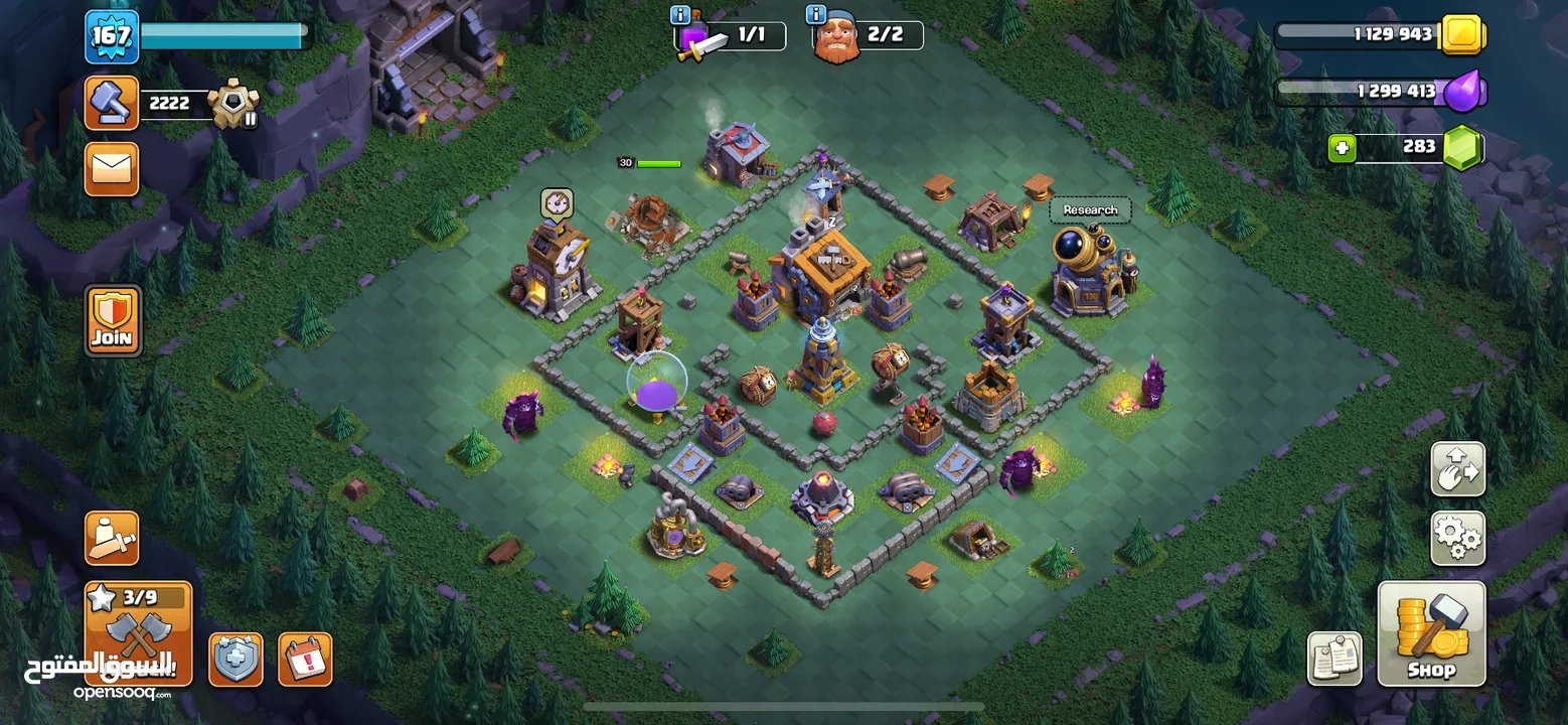 حساب clash of clans تاون 13